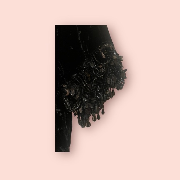 Vintage Suzy Perette velvet cocktail dress with beaded sleeves early 1950’s - Picture 3 of 6